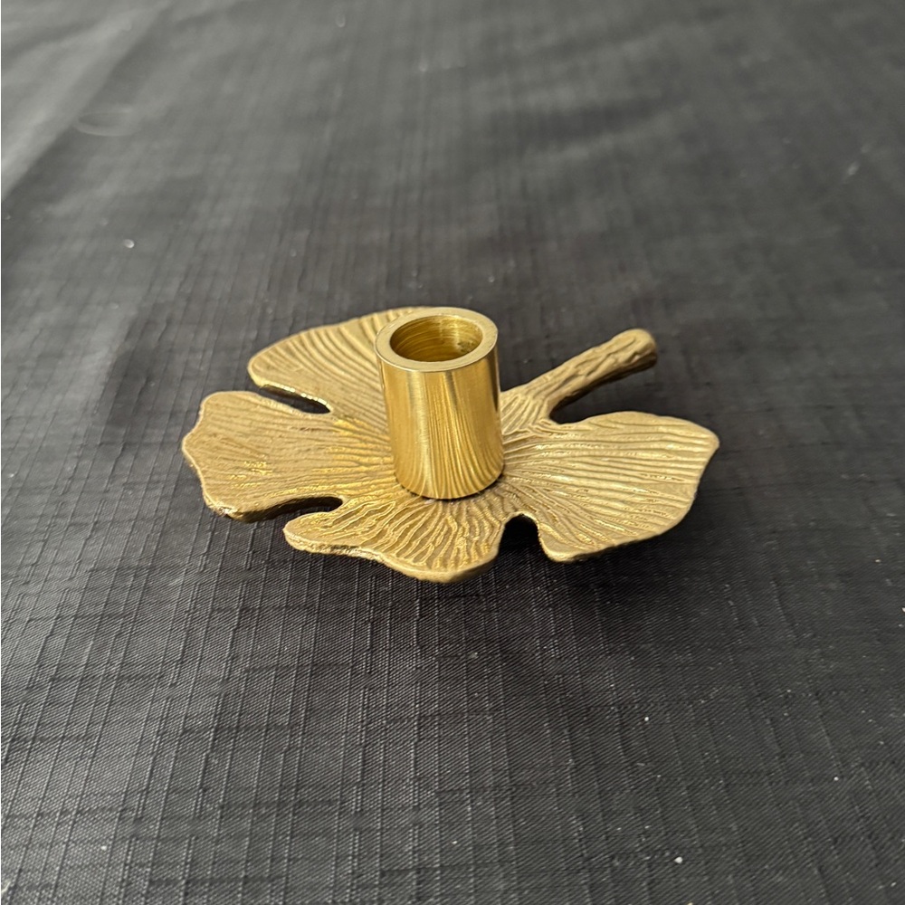 Gold Leaf Candle Holder